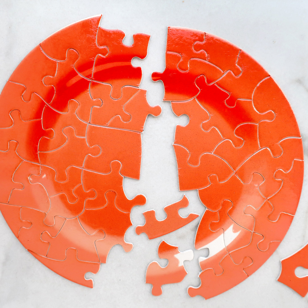 assiette cassée (orange)